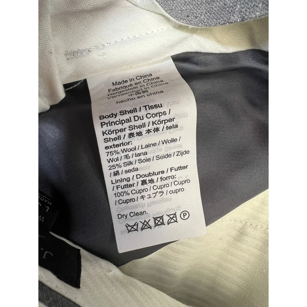 J. Crew Ludlow Slim‎ Fit Plaid Wool Silk Dress Pants Mens 28x32 Gray